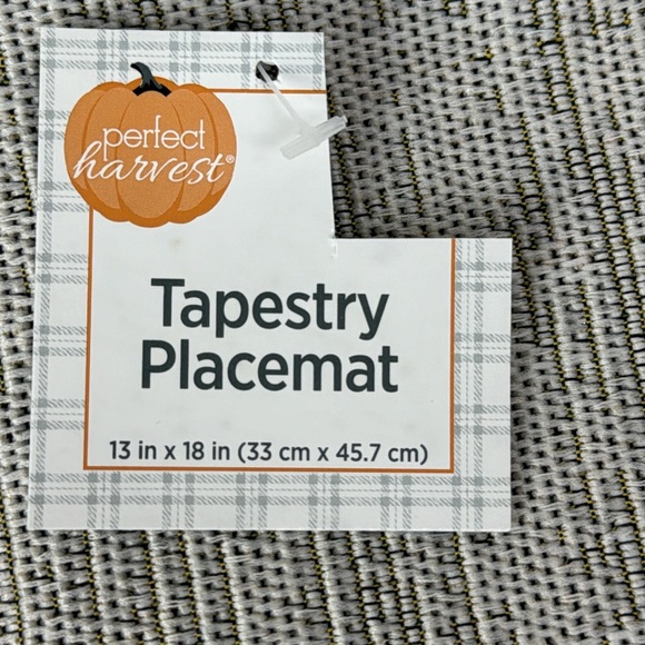 (2) Autumn Blessings Tapestry Placemats NWT pumpkins fall gray orange blue red - Picture 7 of 7